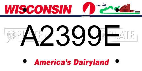 A2399E Wisconsin License Plate
