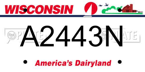 A2443N Wisconsin License Plate