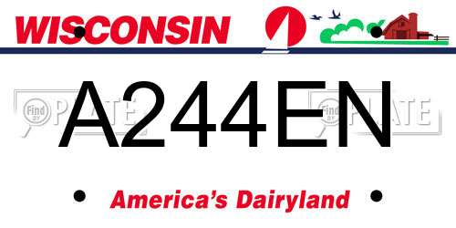 A244EN Wisconsin License Plate