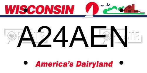 A24AEN Wisconsin License Plate