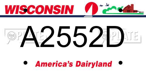 A2552D Wisconsin License Plate