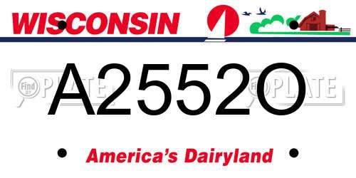 A2552O Wisconsin License Plate