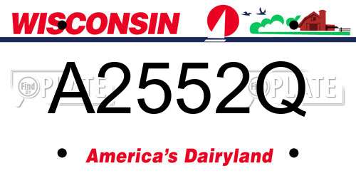 A2552Q Wisconsin License Plate
