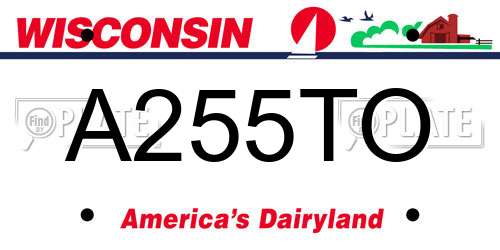 A255TO Wisconsin License Plate