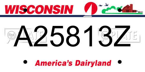 A25813Z Wisconsin License Plate