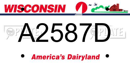 A2587D Wisconsin License Plate