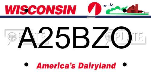 A25BZO Wisconsin License Plate