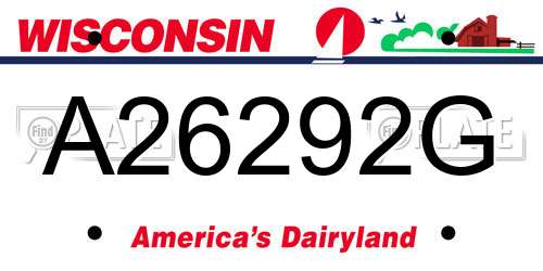 A26292G Wisconsin License Plate