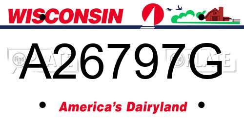 A26797G Wisconsin License Plate