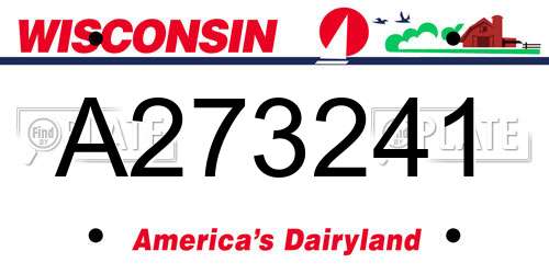 A273241 Wisconsin License Plate