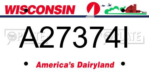 A27374I Wisconsin License Plate