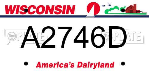 A2746D Wisconsin License Plate
