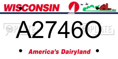 A2746O Wisconsin License Plate