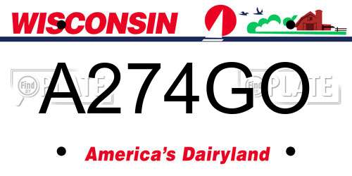 A274GO Wisconsin License Plate