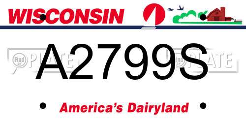 A2799S Wisconsin License Plate