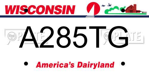 A285TG Wisconsin License Plate