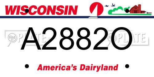A2882O Wisconsin License Plate