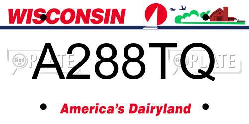 A288TQ Wisconsin License Plate