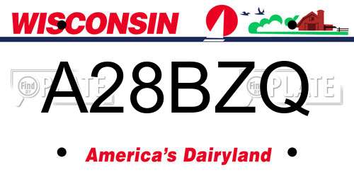 A28BZQ Wisconsin License Plate