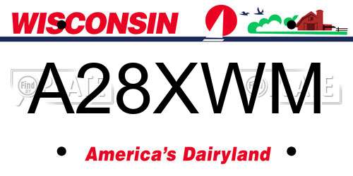A28XWM Wisconsin License Plate