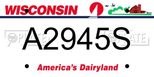 A2945S Wisconsin License Plate