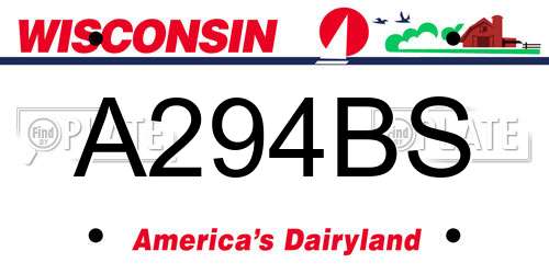 A294BS Wisconsin License Plate
