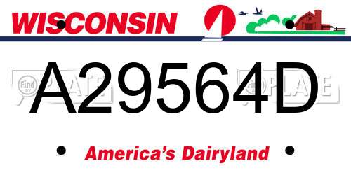 A29564D Wisconsin License Plate