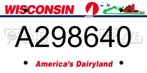 A298640 Wisconsin License Plate