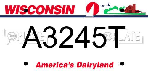 A3245T Wisconsin License Plate