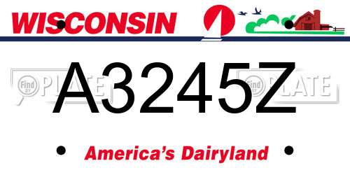 A3245Z Wisconsin License Plate