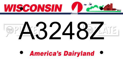 A3248Z Wisconsin License Plate