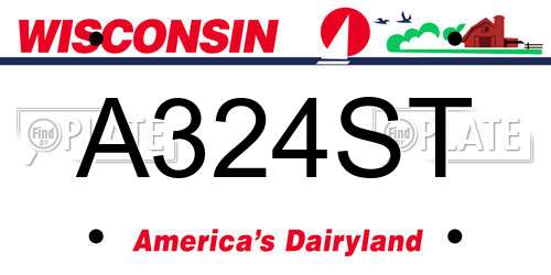 A324ST Wisconsin License Plate
