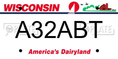 A32ABT Wisconsin License Plate