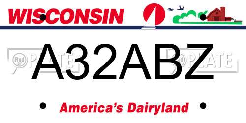 A32ABZ Wisconsin License Plate