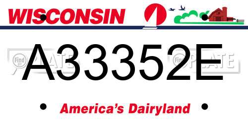 A33352E Wisconsin License Plate