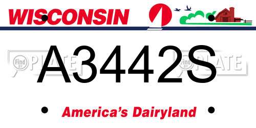 A3442S Wisconsin License Plate