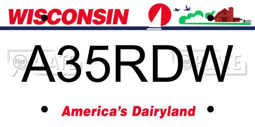 A35RDW Wisconsin License Plate