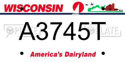 A3745T Wisconsin License Plate