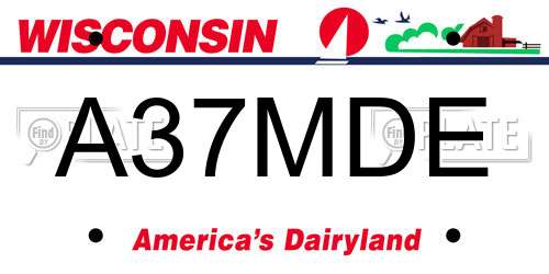 A37MDE Wisconsin License Plate