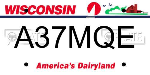 A37MQE Wisconsin License Plate