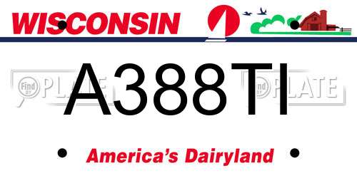 A388TI Wisconsin License Plate