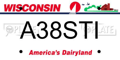 A38STI Wisconsin License Plate
