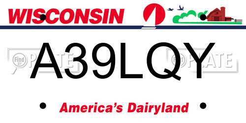 A39LQY Wisconsin License Plate
