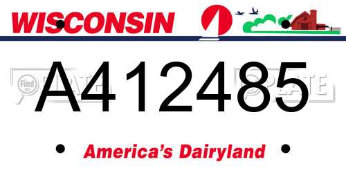 A412485 Wisconsin License Plate