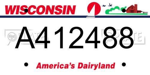 A412488 Wisconsin License Plate