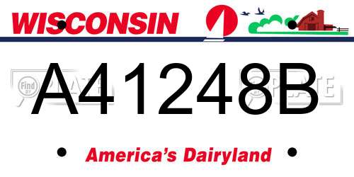 A41248B Wisconsin License Plate