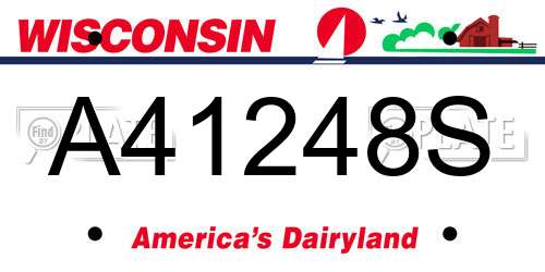 A41248S Wisconsin License Plate