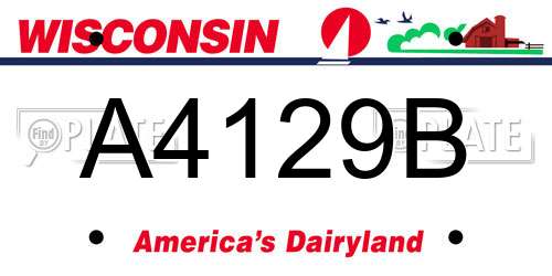A4129B Wisconsin License Plate