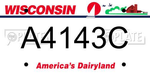 A4143C Wisconsin License Plate