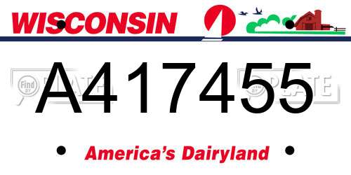 A417455 Wisconsin License Plate